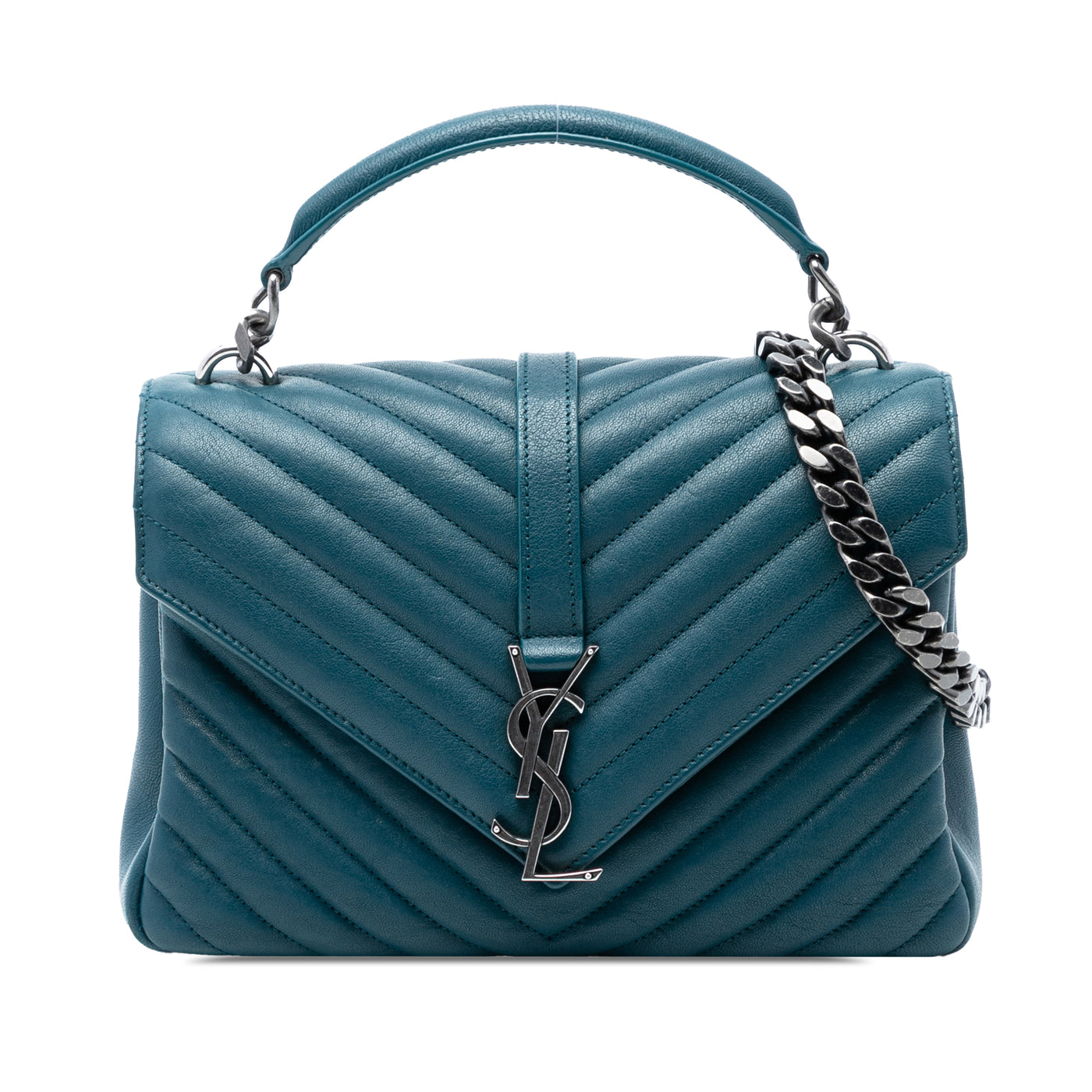 Medium Quilted Chevron Sheepskin College Satchel - Image 1