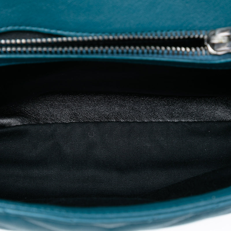Medium Quilted Chevron Sheepskin College Satchel - Image 4