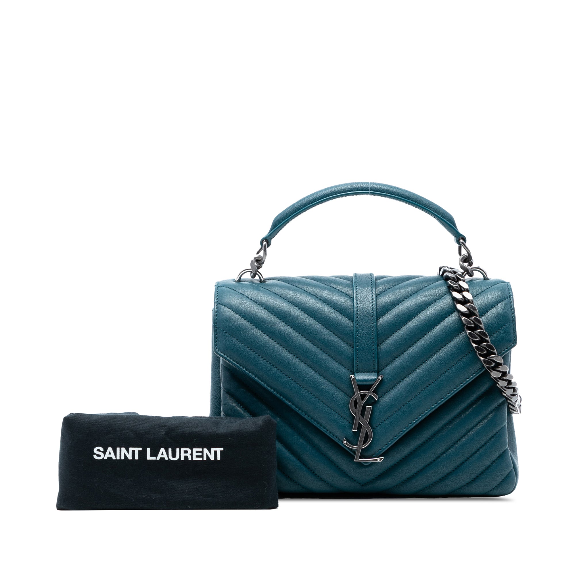 Medium Quilted Chevron Sheepskin College Satchel - Image 8