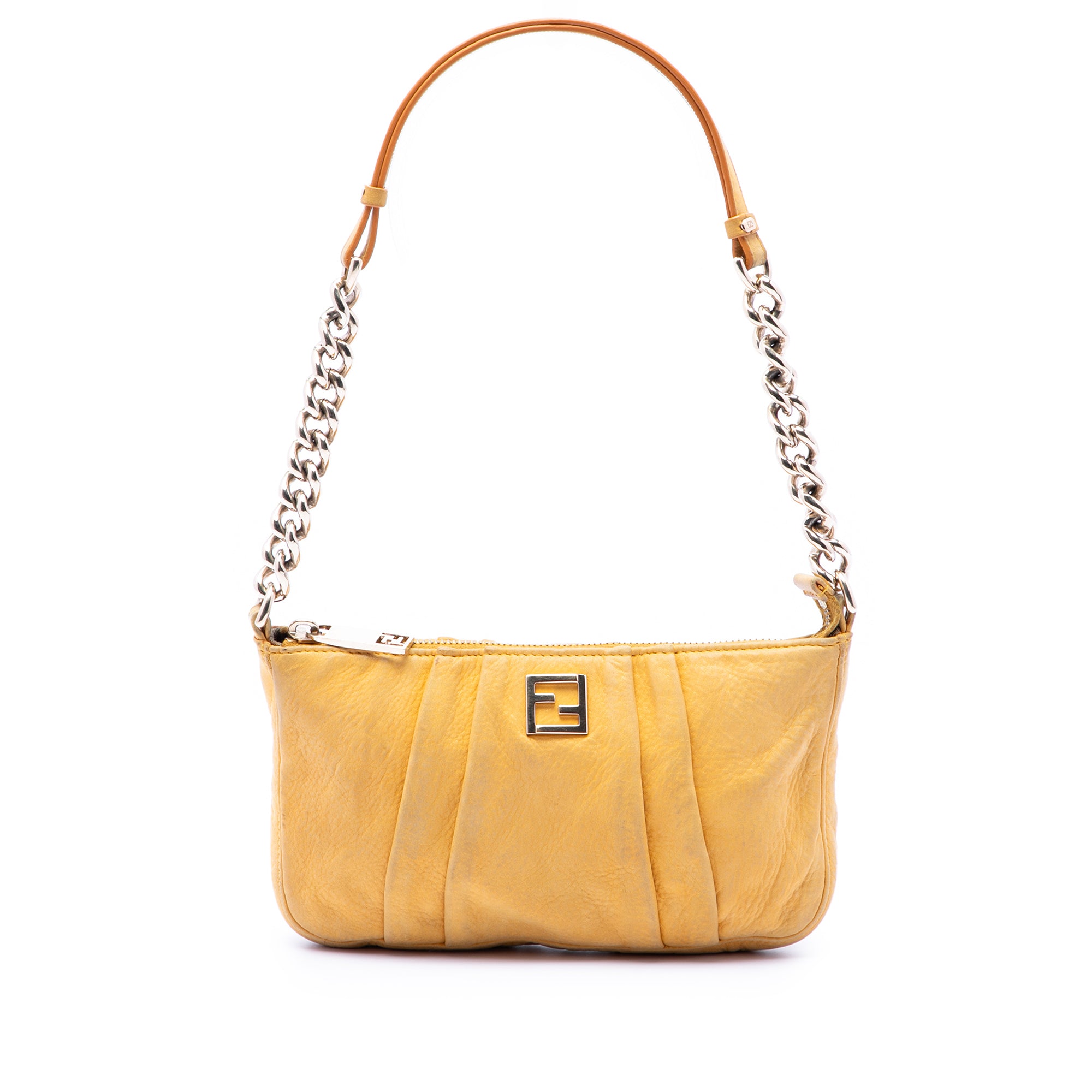 Pleated Nubuck FF Chain Pochette - Image 1