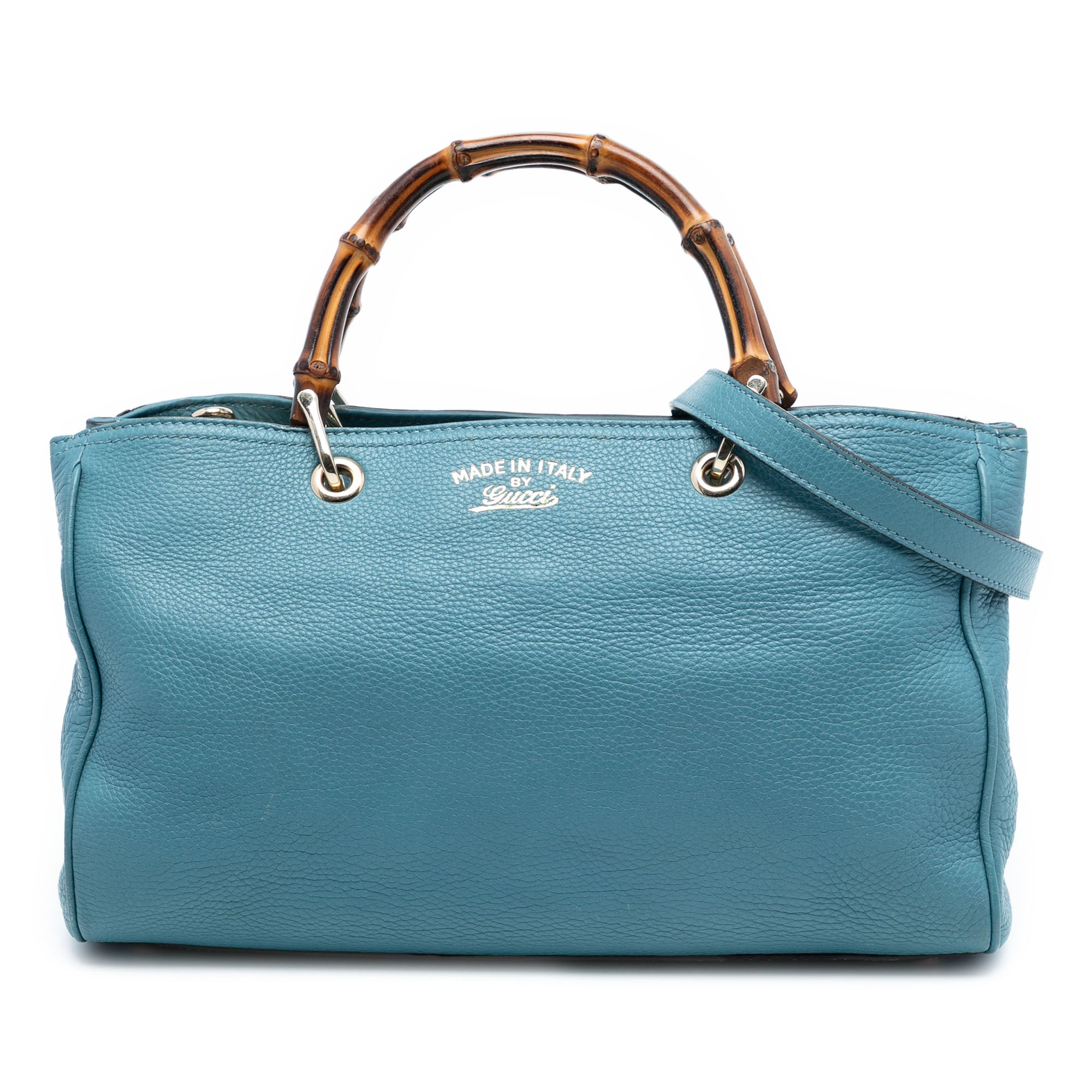Medium Calfskin Bamboo Shopper Satchel - Image 1