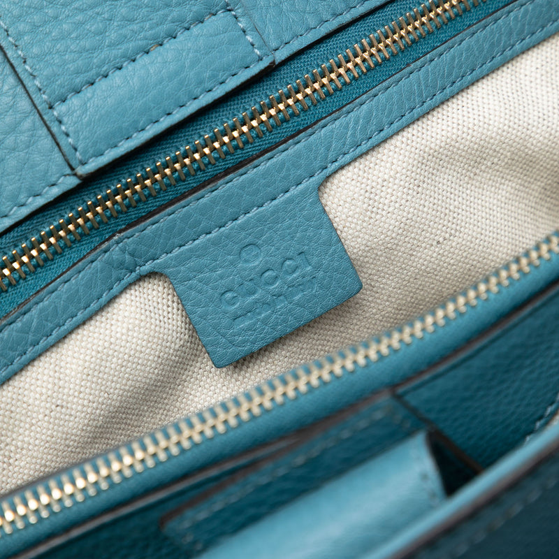 Medium Calfskin Bamboo Shopper Satchel - Image 5