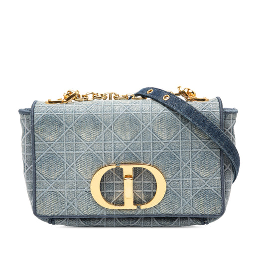 Small Embroidered Denim Cannage Caro Bag - Image 1