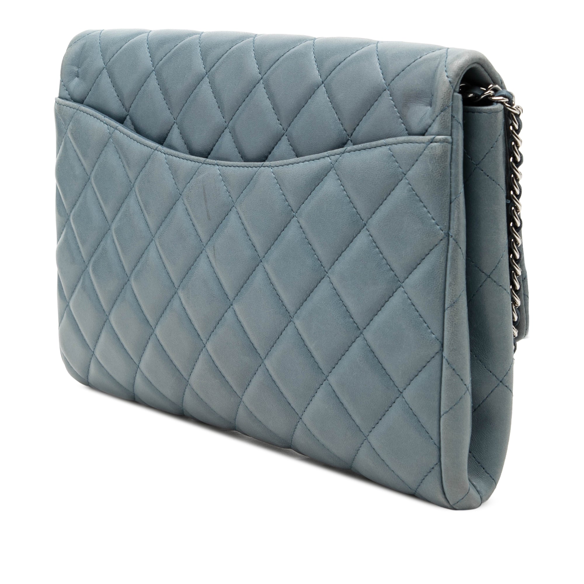 CC Quilted Lambskin Flap Clutch with Chain - Image 2