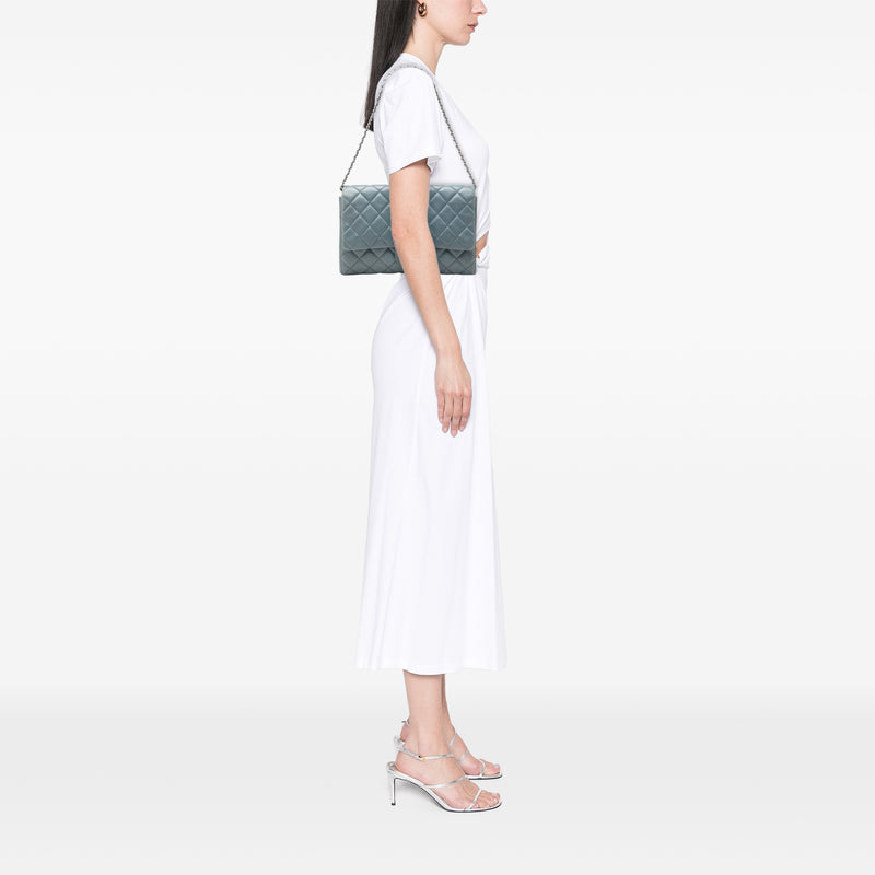 CC Quilted Lambskin Flap Clutch with Chain - Image 7