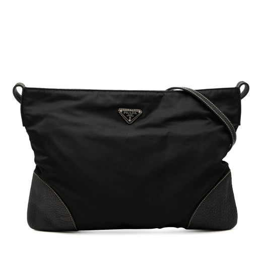 Vitello Daino Trimmed Tessuto Zip Top Crossbody - Image 1