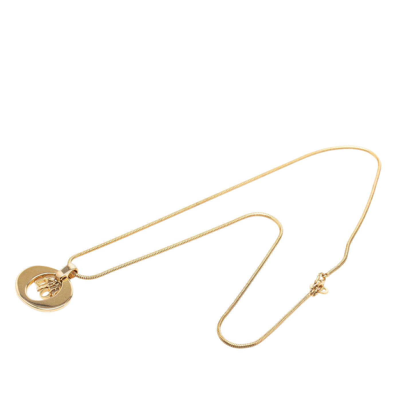 Gold Plated CD Logo Pendant Necklace - Image 1