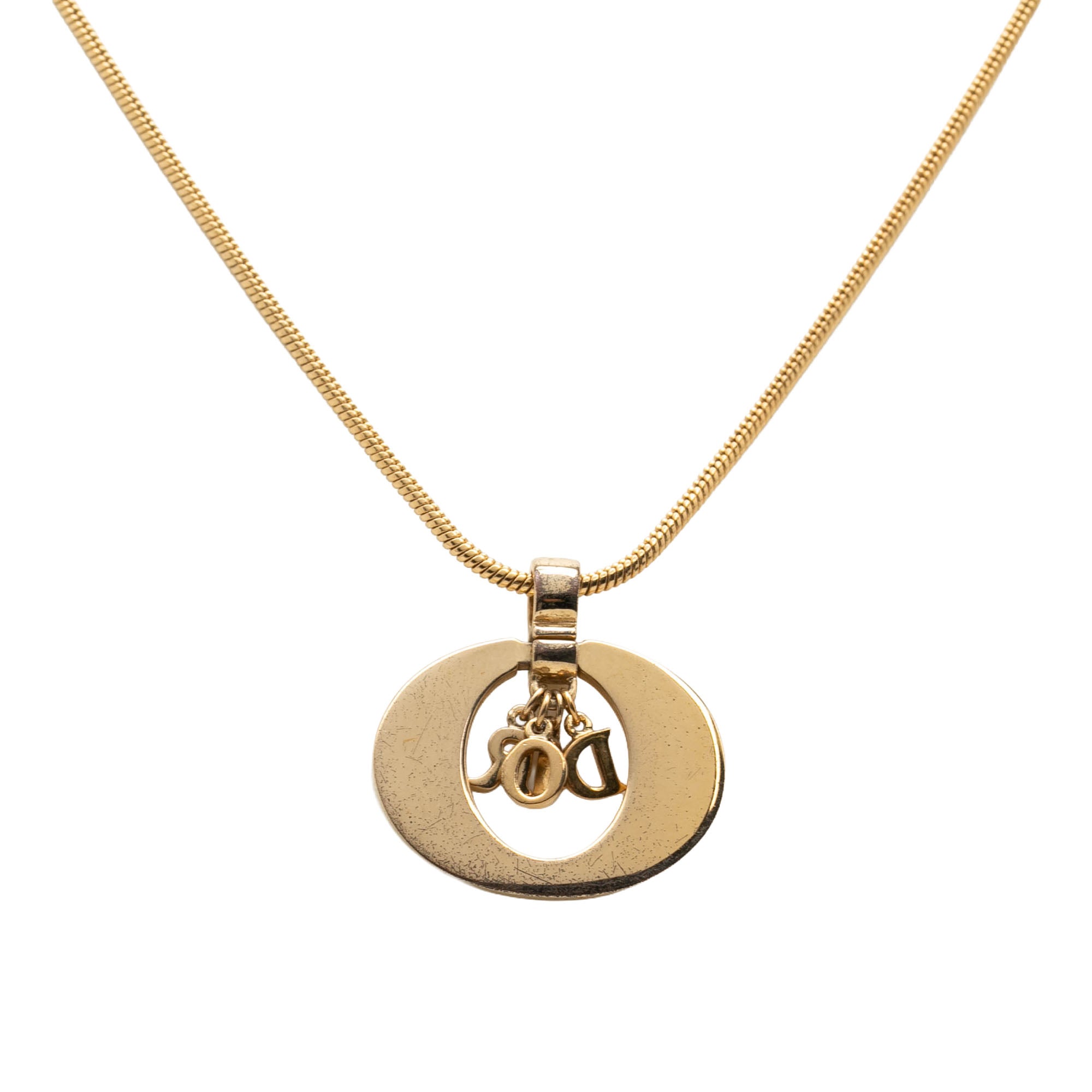 Gold Plated CD Logo Pendant Necklace - Image 3