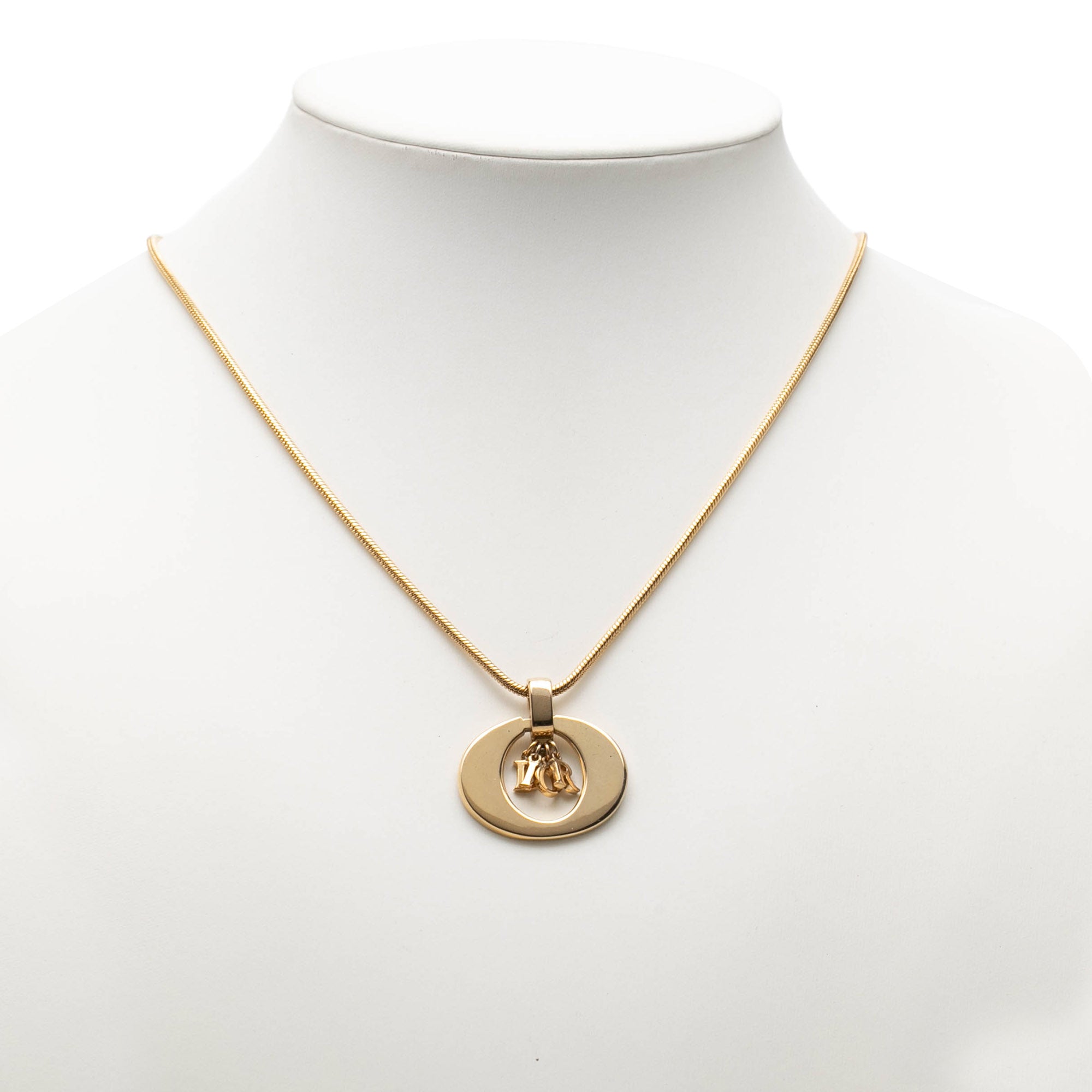 Gold Plated CD Logo Pendant Necklace - Image 6