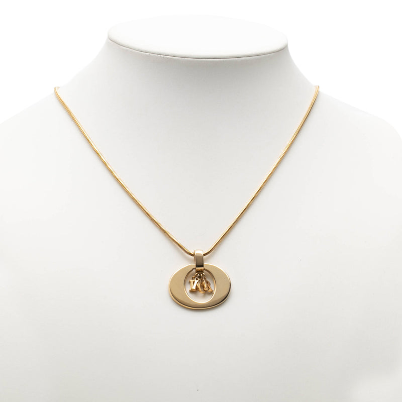 Gold Plated CD Logo Pendant Necklace - Image 6