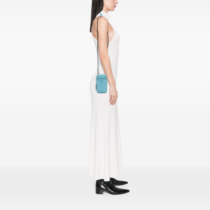Textured Leather Virtus Neck Pouch Crossbody - Image 6