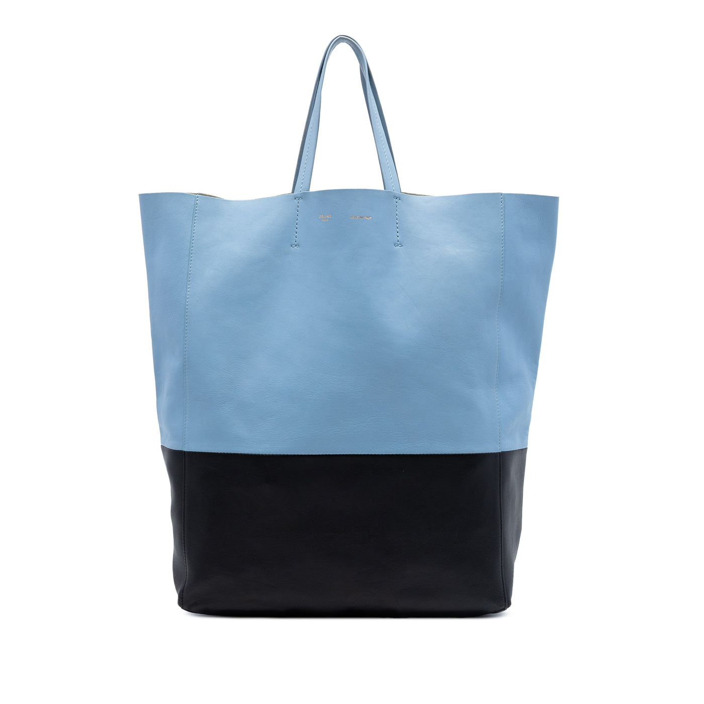 Bicolor Leather Vertical Cabas Tote - Image 1