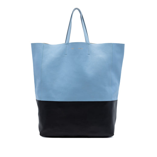 Bicolor Leather Vertical Cabas Tote - Image 1