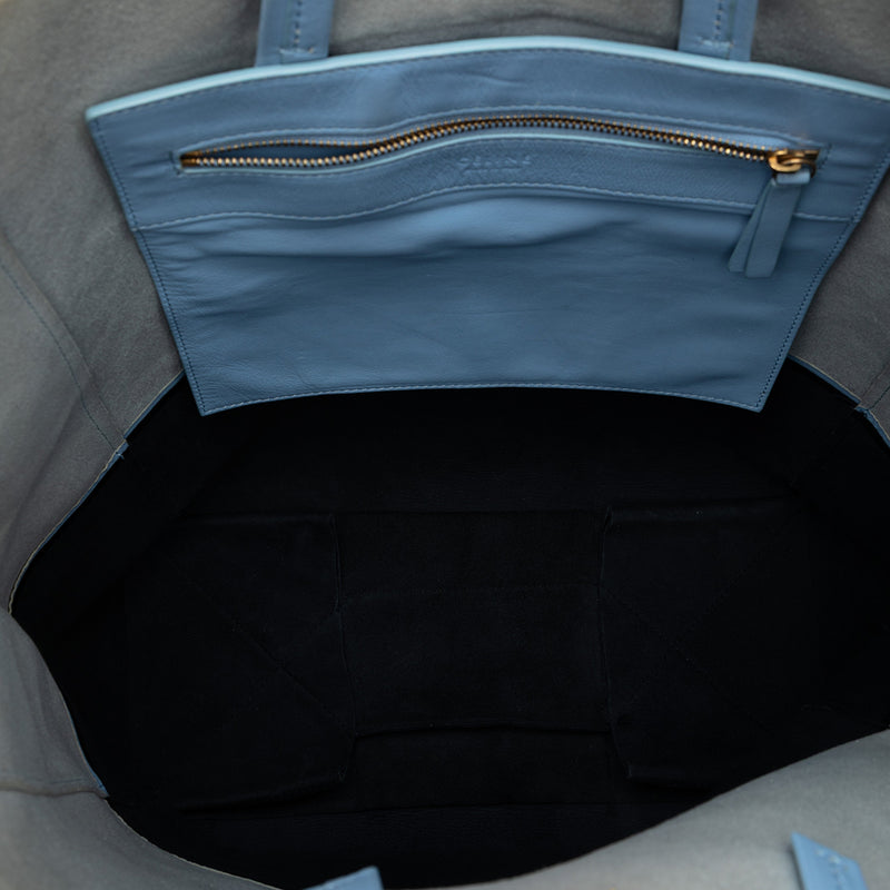 Bicolor Leather Vertical Cabas Tote - Image 4