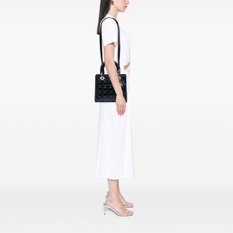 Medium Patent Cannage Lady Dior - Image 5