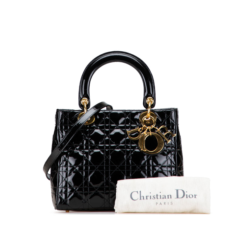 Medium Patent Cannage Lady Dior - Image 10