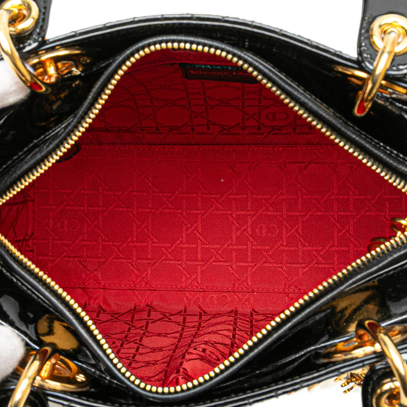 Medium Patent Cannage Lady Dior - Image 4