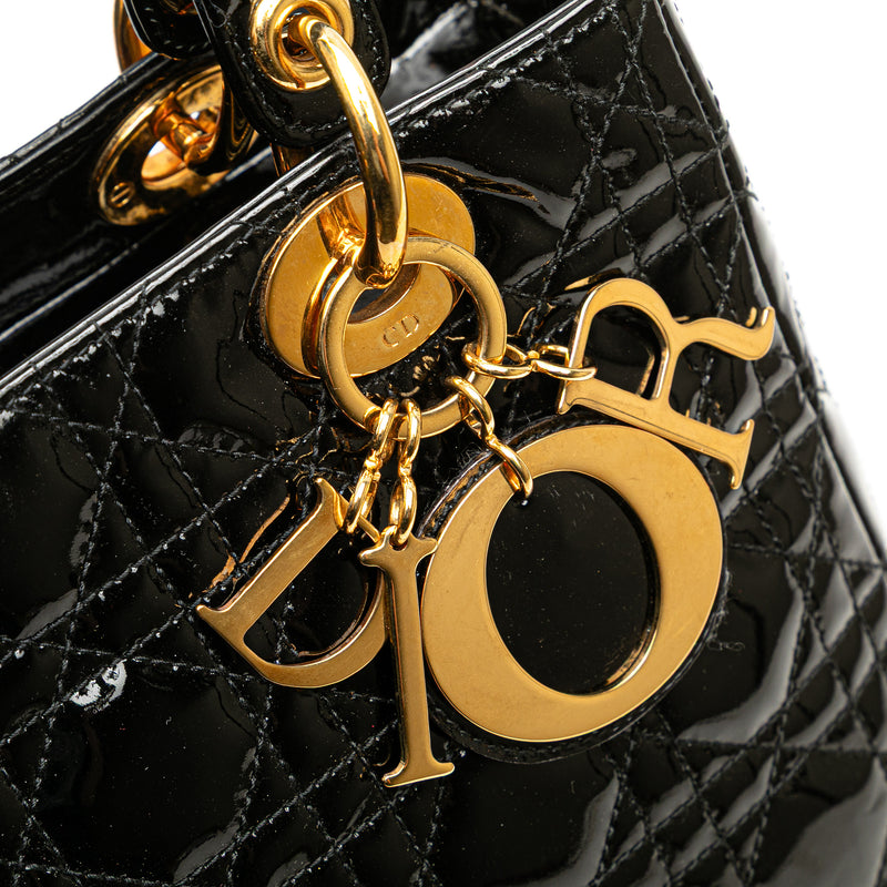Medium Patent Cannage Lady Dior - Image 7