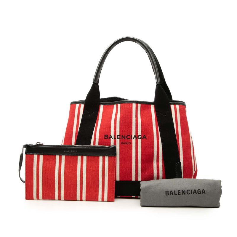 Canvas Striped Navy Cabas S - Image 7