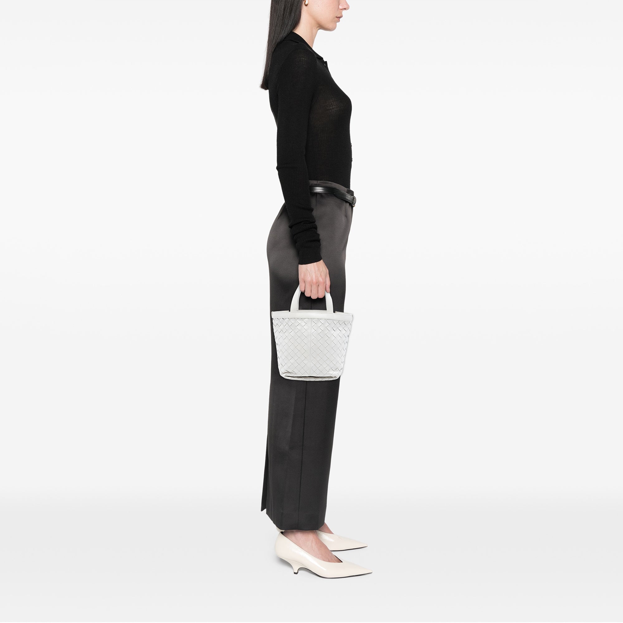 Small Nappa Intrecciato Flip Flap Tote - Image 7