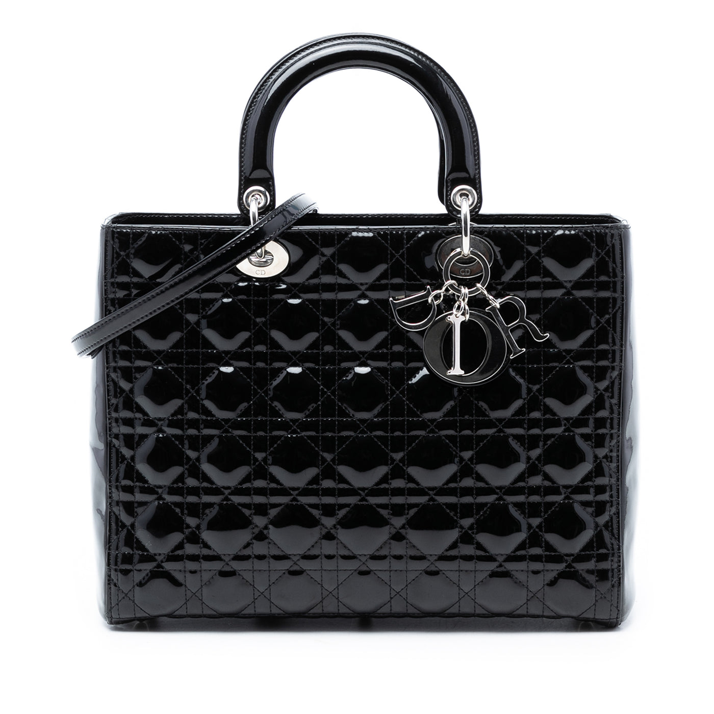 Large Patent Cannage Lady Dior - Image 1