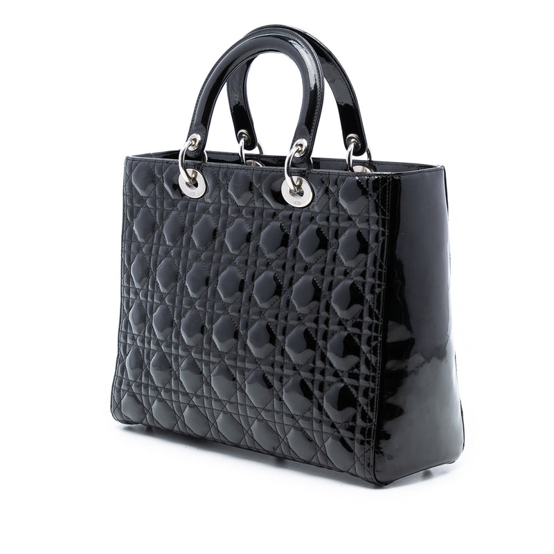 Large Patent Cannage Lady Dior - Image 2