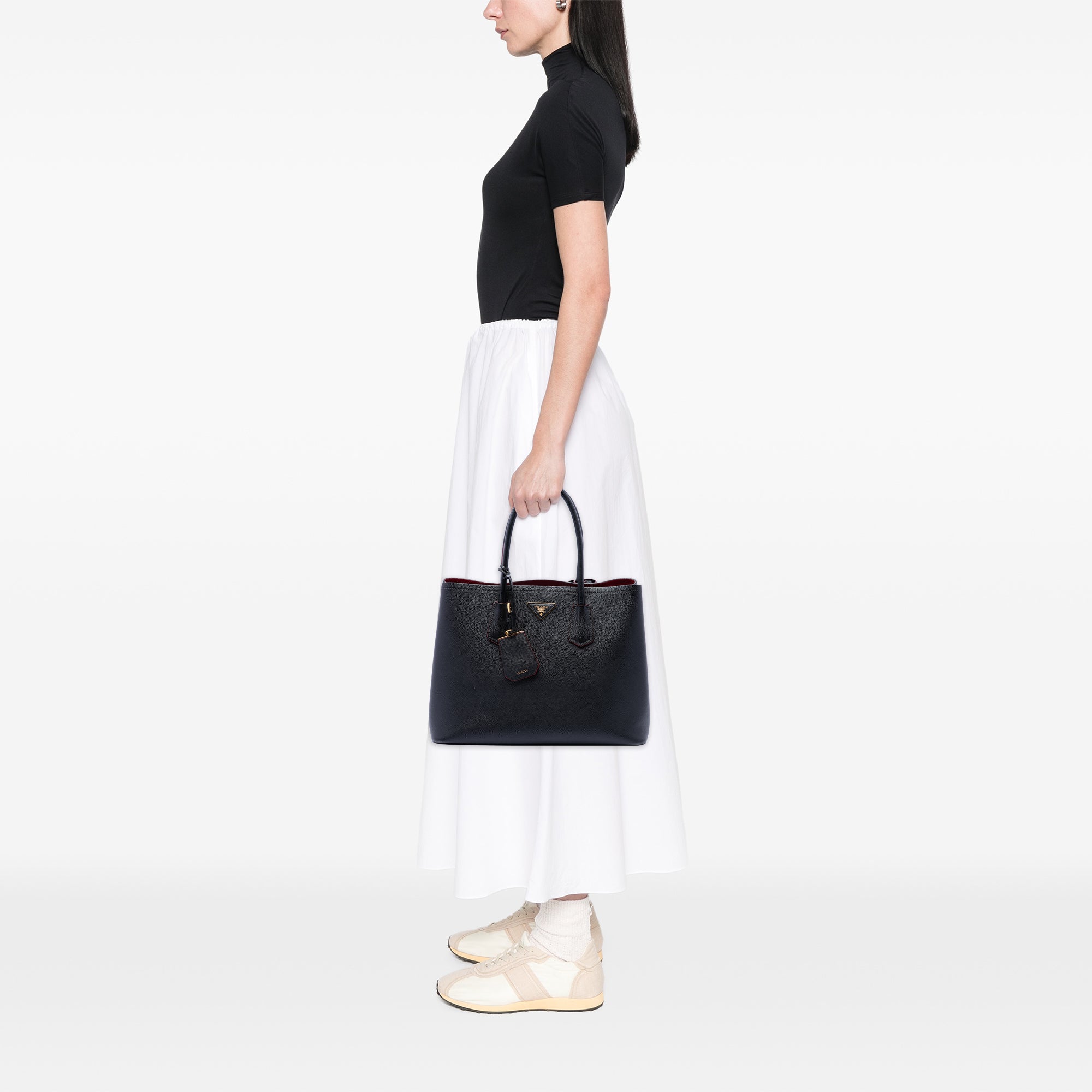 Medium Saffiano Cuir Double Satchel - Image 6