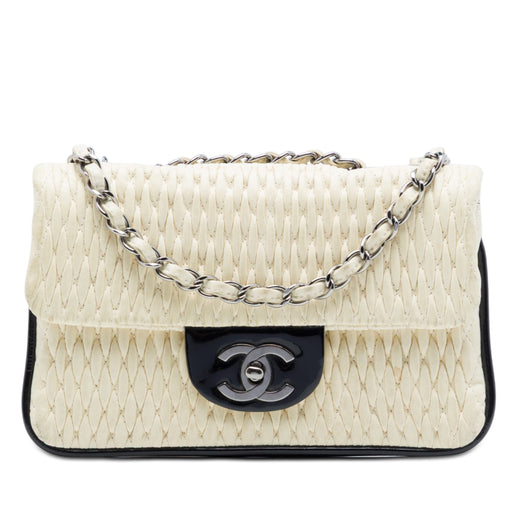 CC Bicolor Woven Lambskin and Patent Flap - Image 1