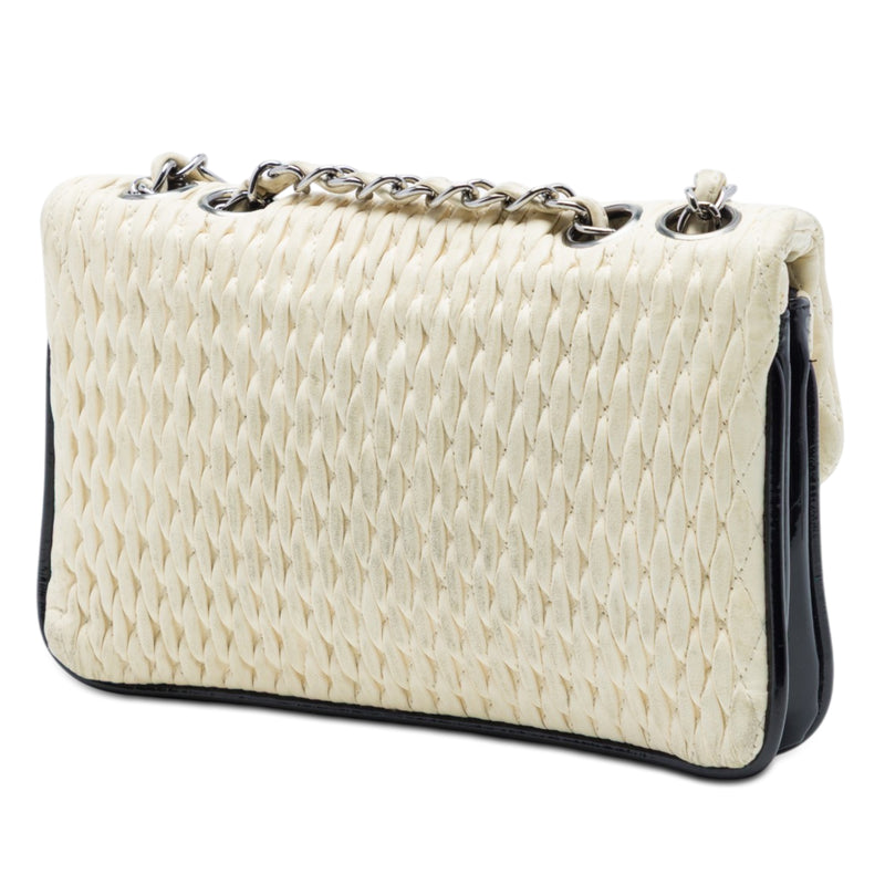 CC Bicolor Woven Lambskin and Patent Flap - Image 2