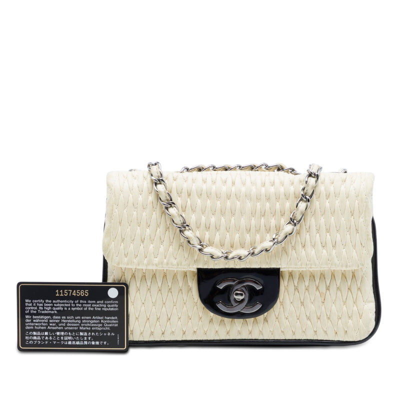 CC Bicolor Woven Lambskin and Patent Flap - Image 7
