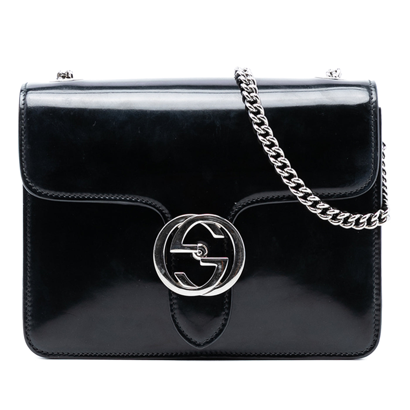 Small Polished Calfskin Interlocking G Dollar Crossbody - Image 1