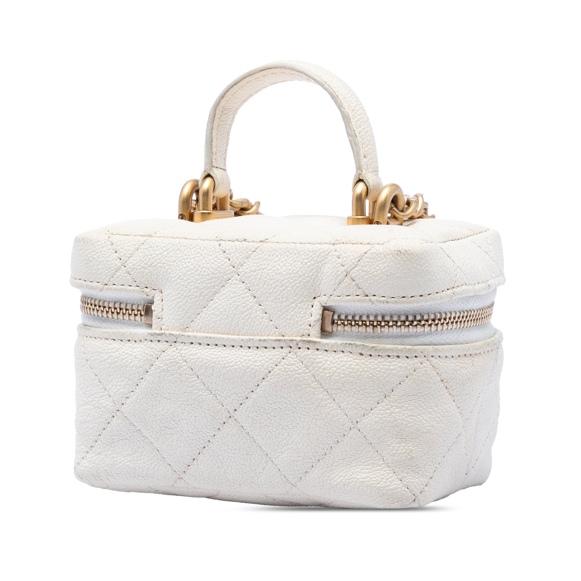 Mini Caviar Chain Zip Around Vanity Case - Image 2