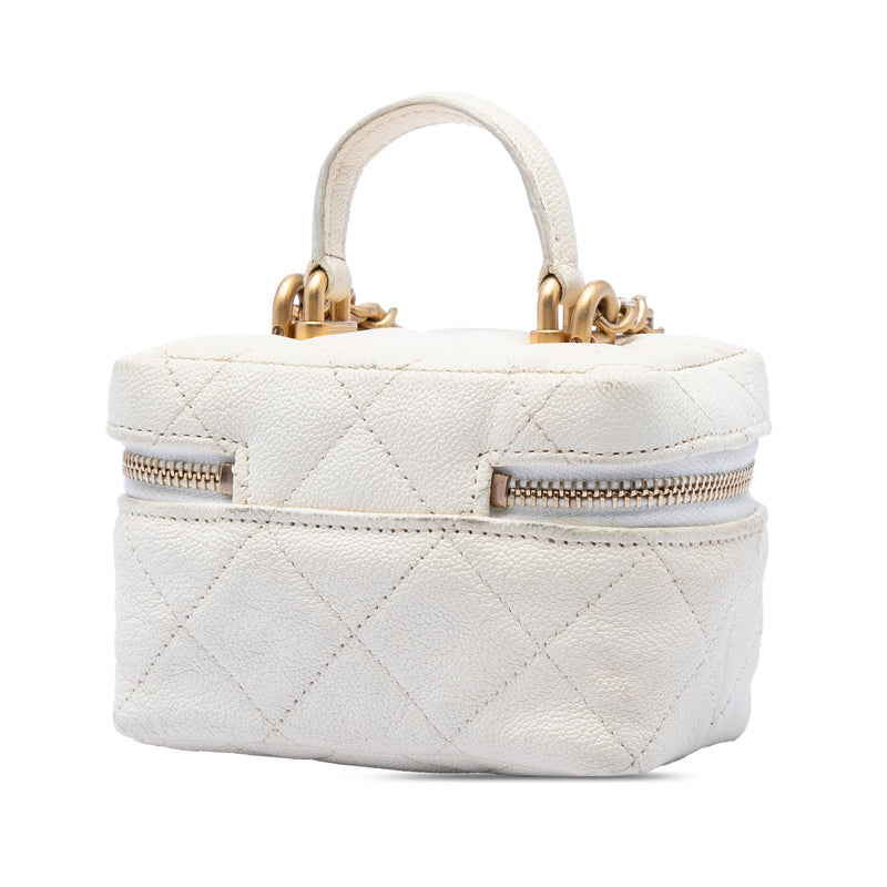 Mini Caviar Chain Zip Around Vanity Case - Image 2