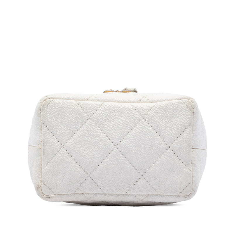 Mini Caviar Chain Zip Around Vanity Case - Image 3