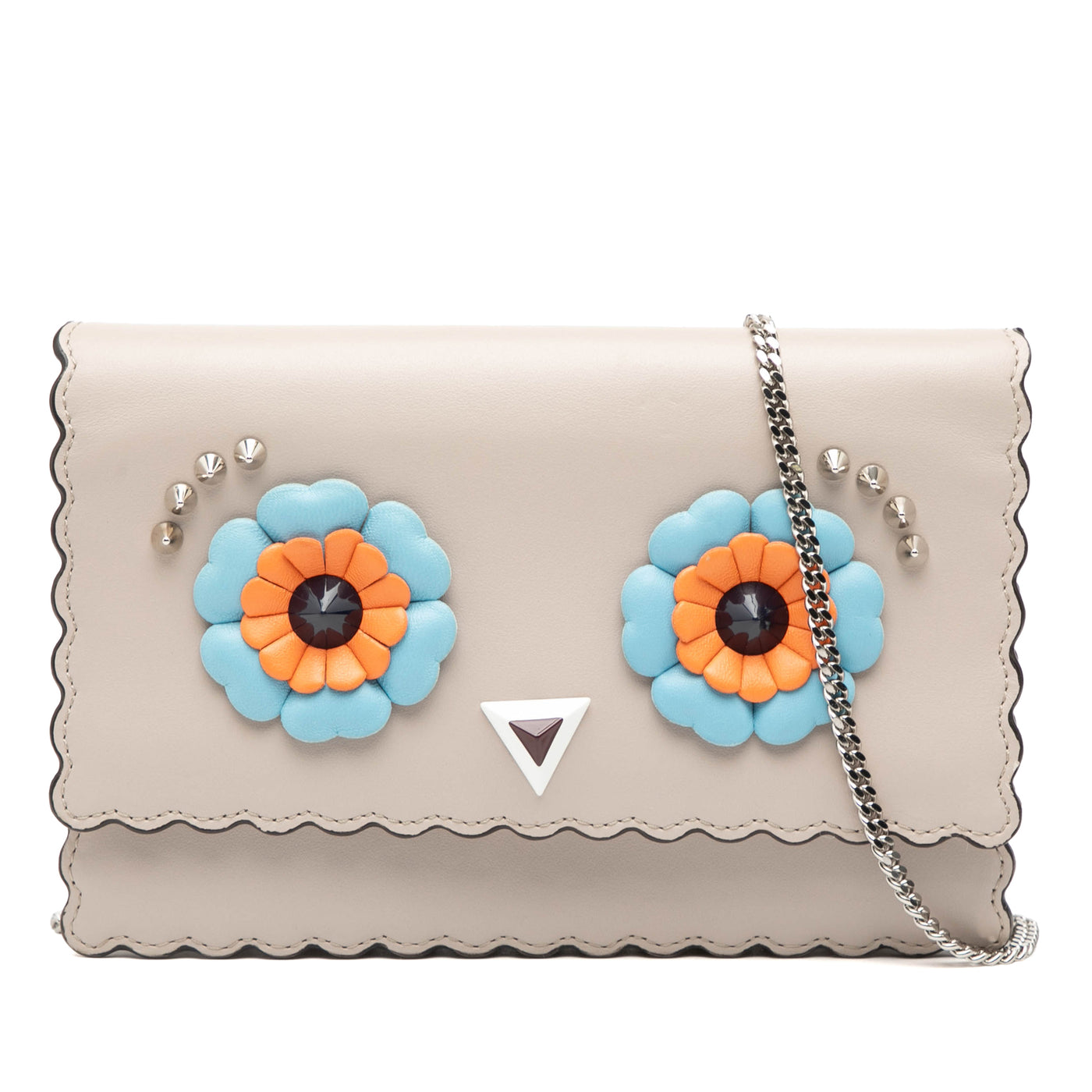 Leather Studded Monster Eyes Wallet on Chain - Image 1