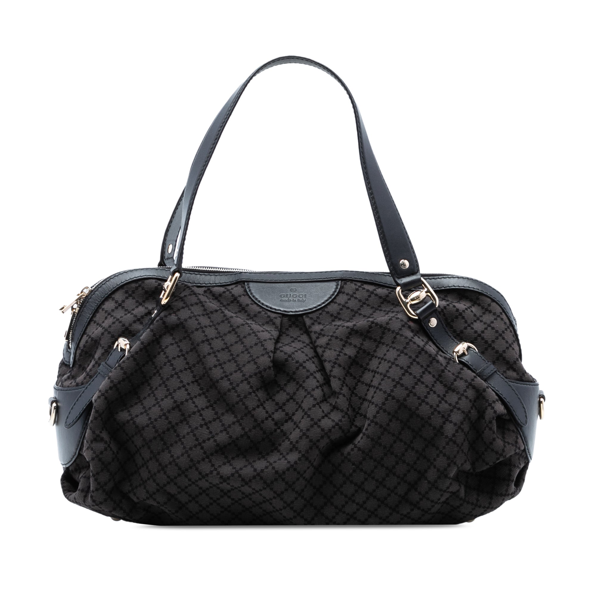 Diamante Canvas Bridle Satchel - Image 1
