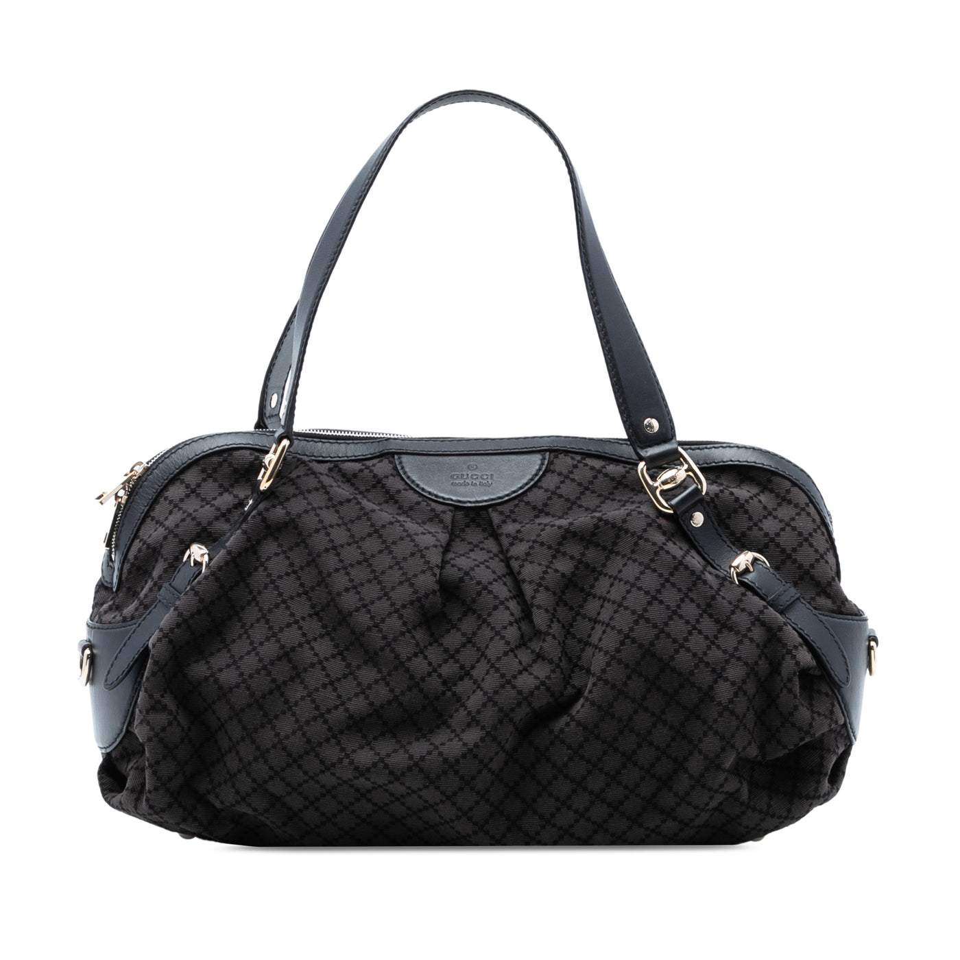 Diamante Canvas Bridle Satchel - Image 1
