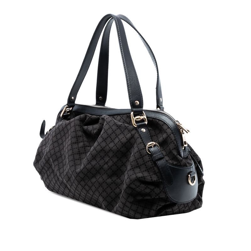 Diamante Canvas Bridle Satchel - Image 2