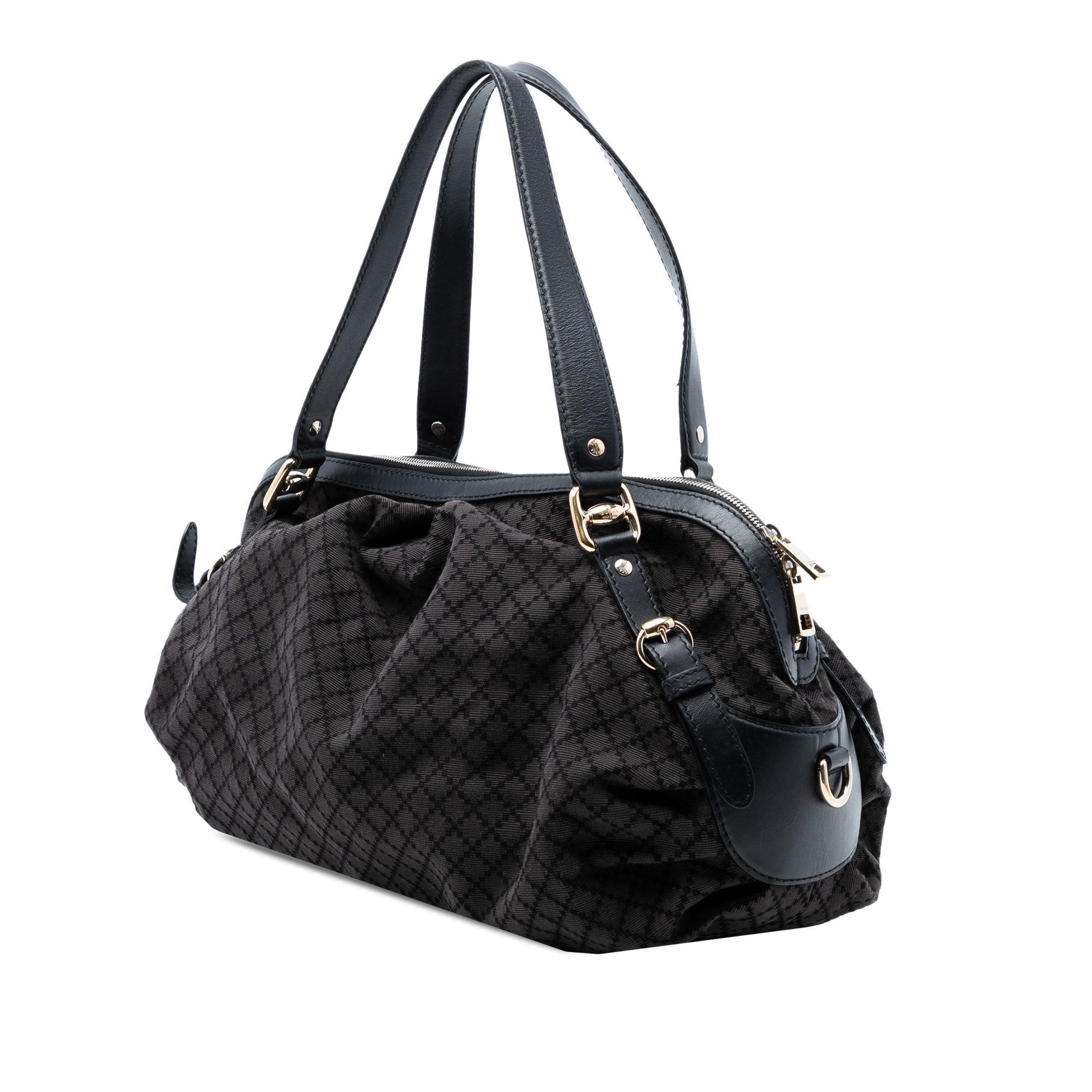 Diamante Canvas Bridle Satchel - Image 2