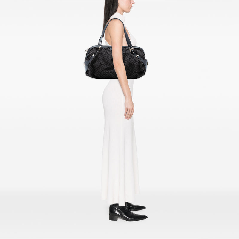 Diamante Canvas Bridle Satchel - Image 7
