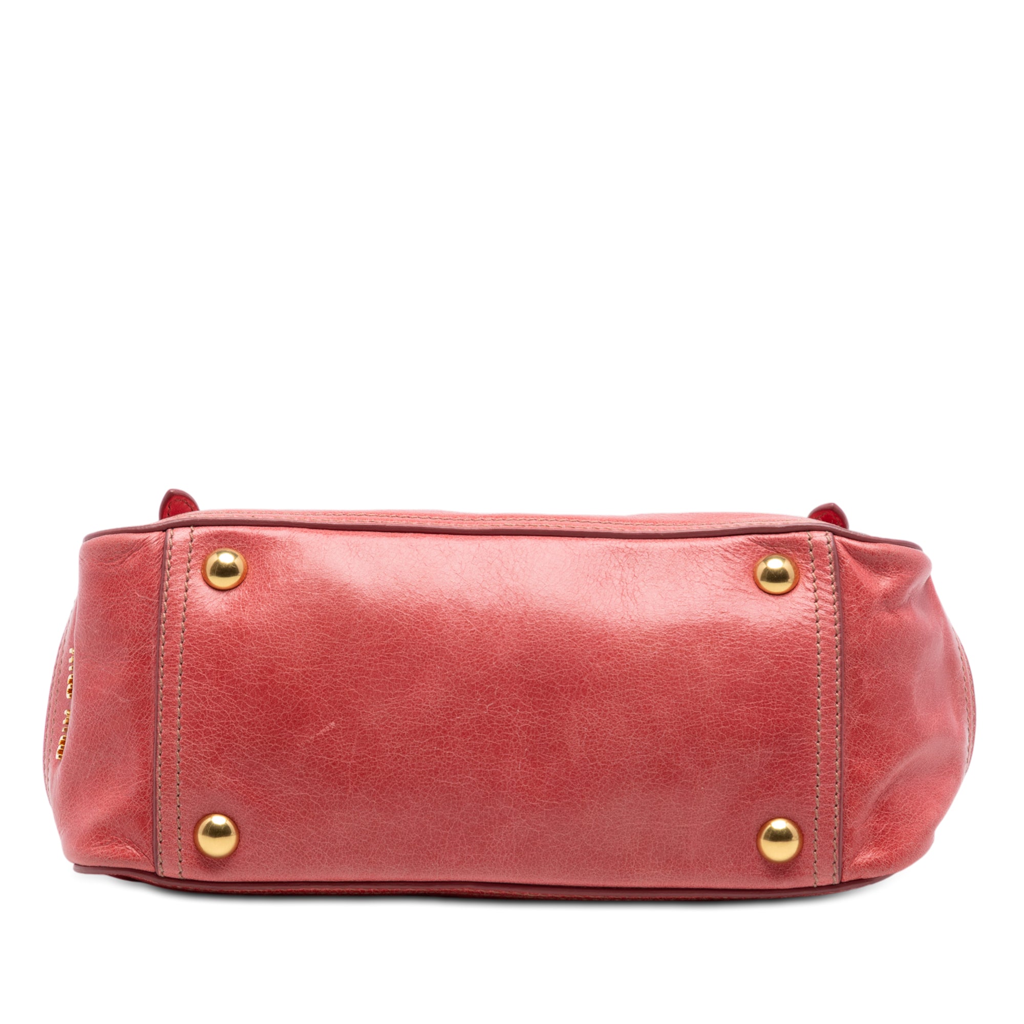 Distressed Leather Turnlock Satchel - Image 3