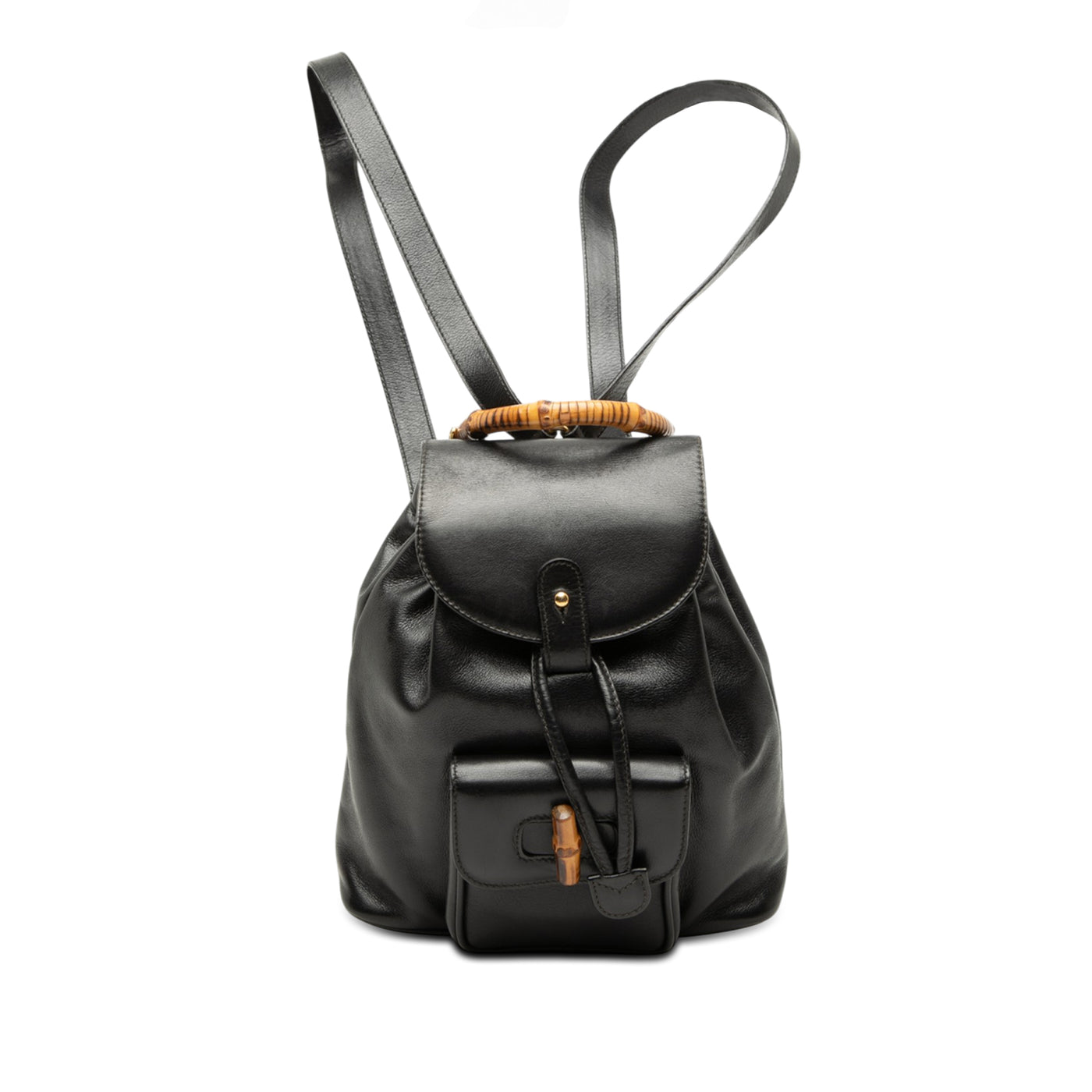 Calfskin Bamboo Drawstring Backpack - Image 1