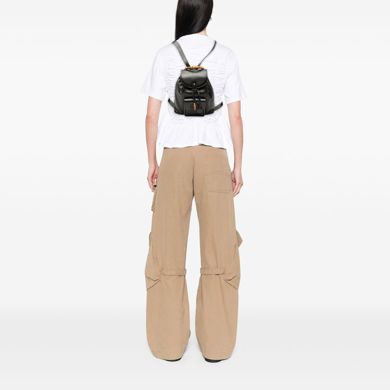 Calfskin Bamboo Drawstring Backpack - Image 7