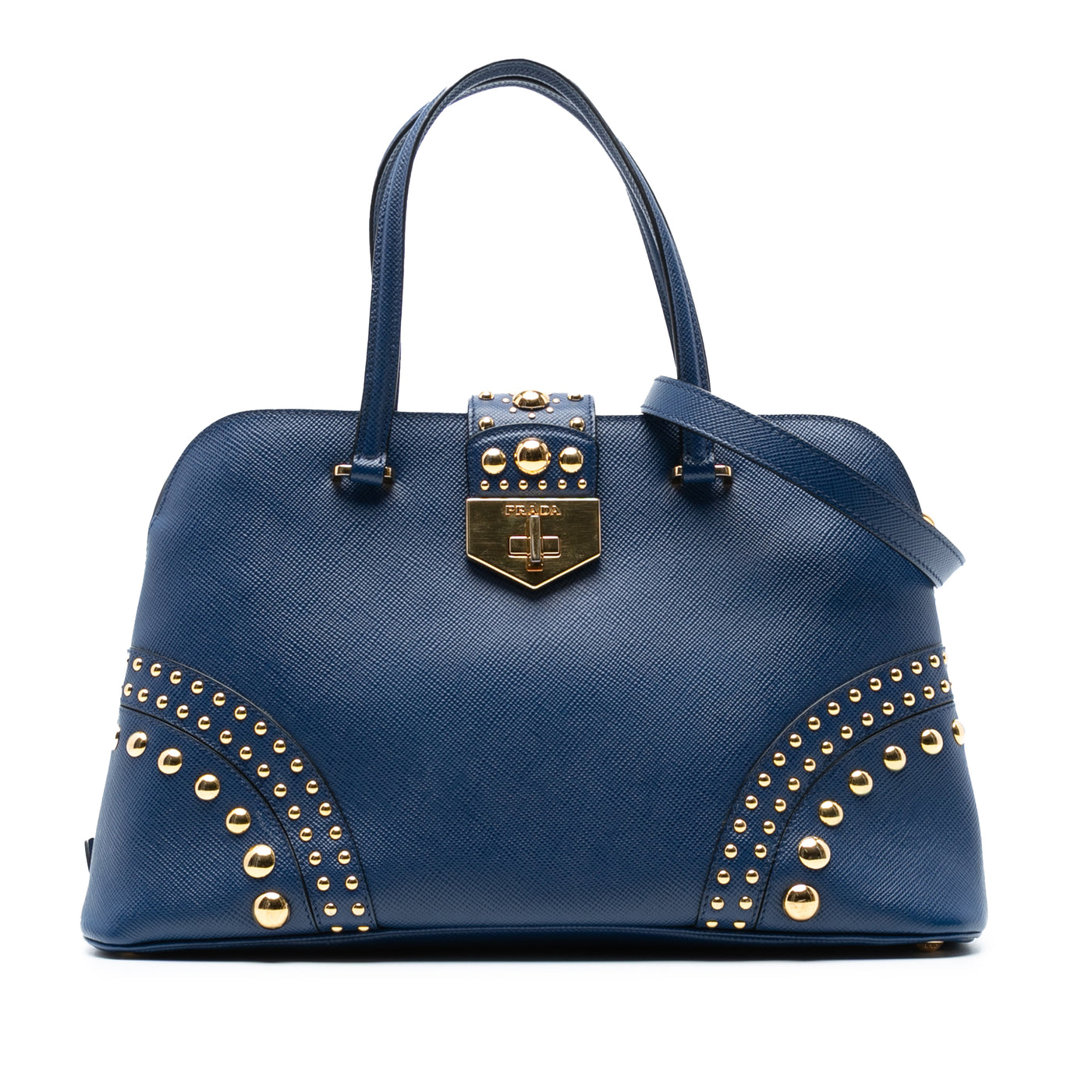 Studded Saffiano Cuir Promenade Satchel - Image 1