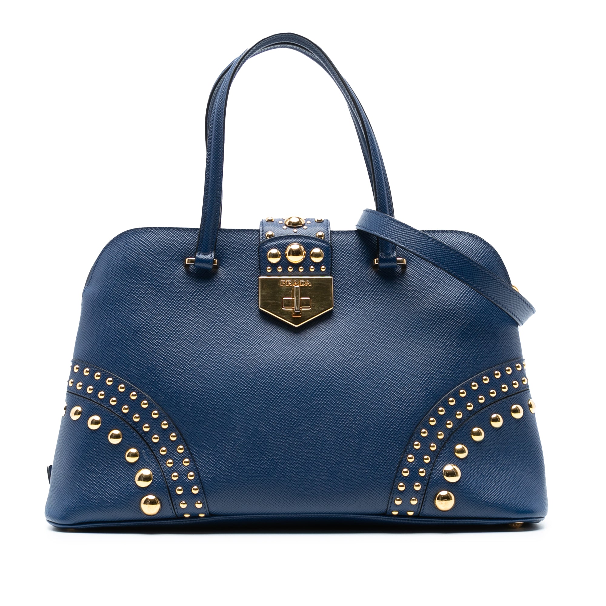 Studded Saffiano Cuir Promenade Satchel - Image 1
