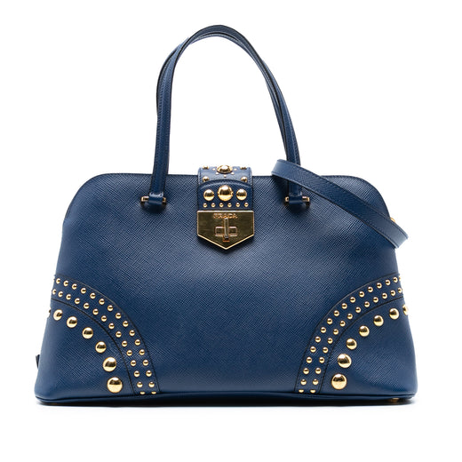 Studded Saffiano Cuir Promenade Satchel - Image 1