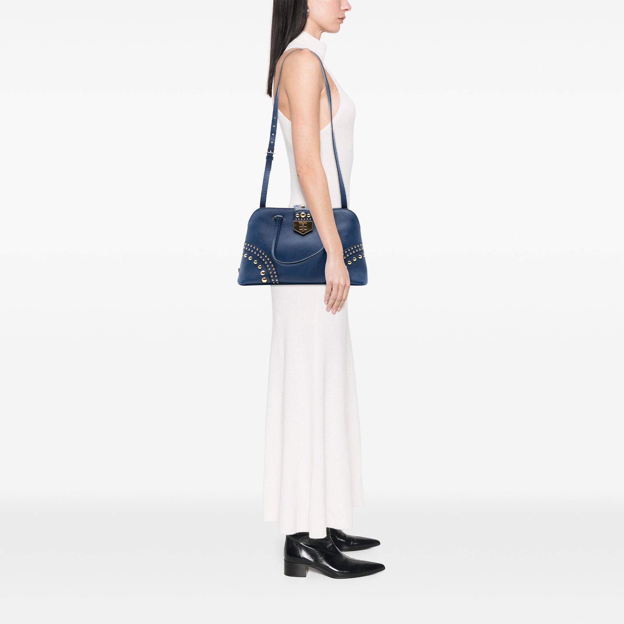 Studded Saffiano Cuir Promenade Satchel - Image 5