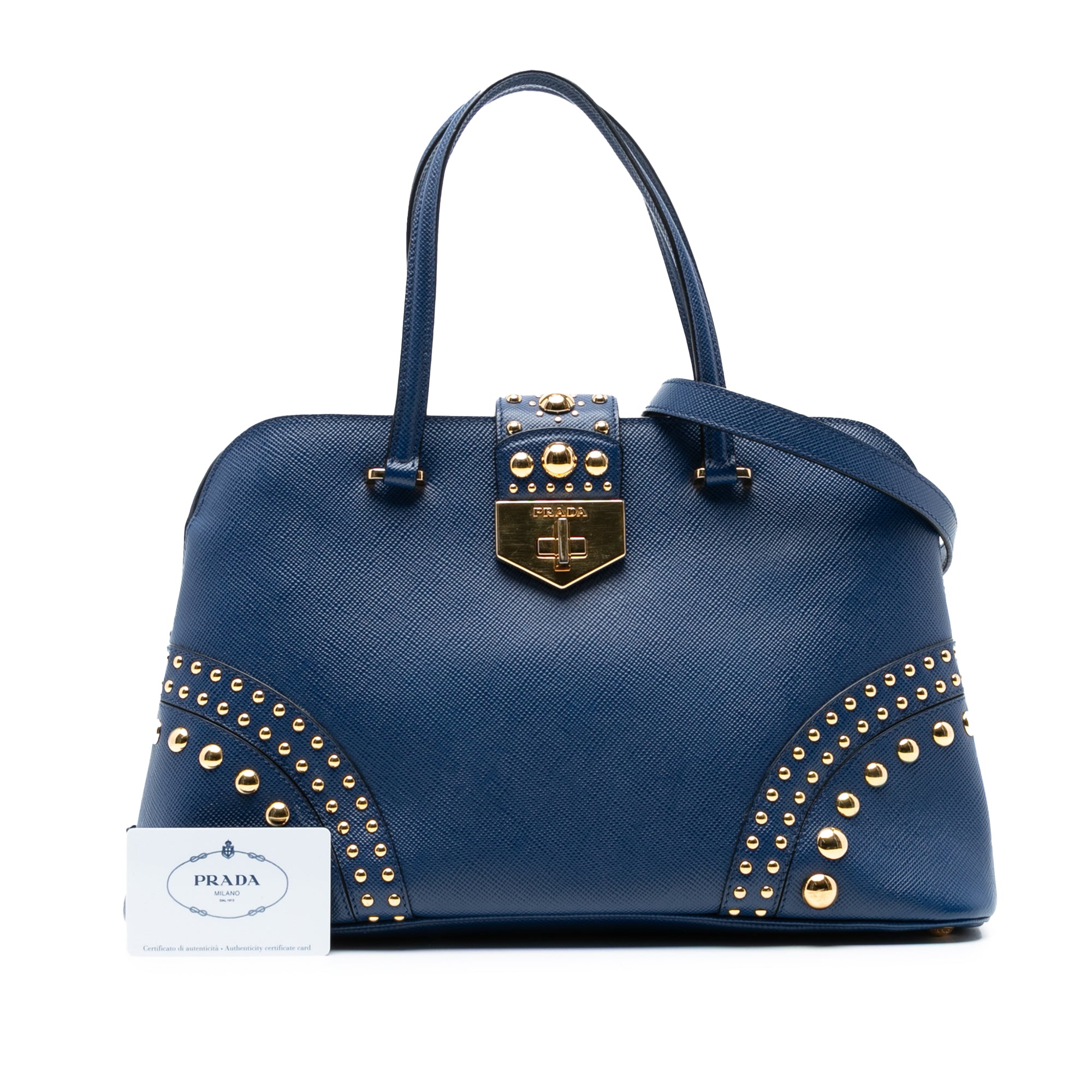 Studded Saffiano Cuir Promenade Satchel - Image 6