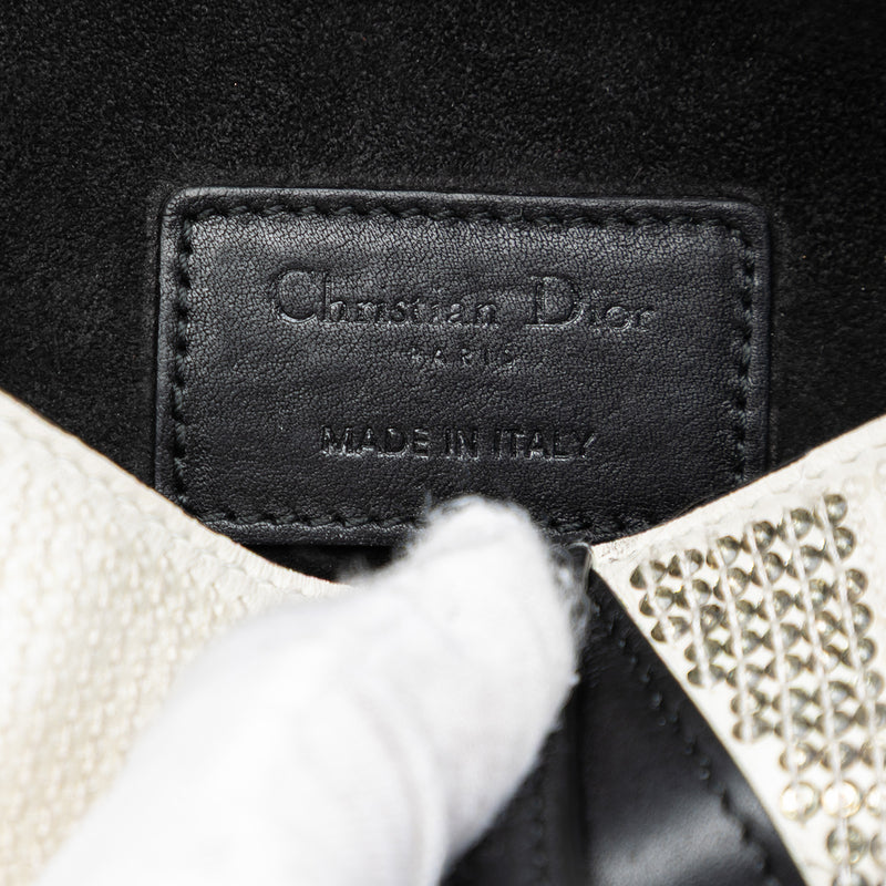 Mini Sequin and Beads Embellished Calfskin Saddle Bag - Image 5