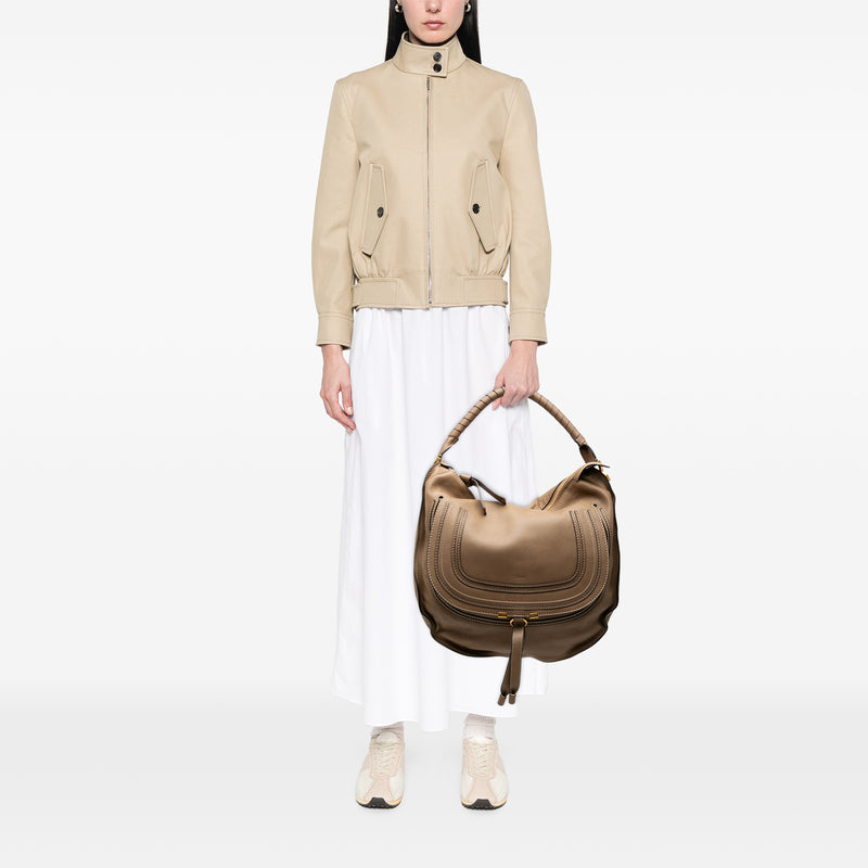Large Pebbled Calfskin Marcie Hobo - Image 7